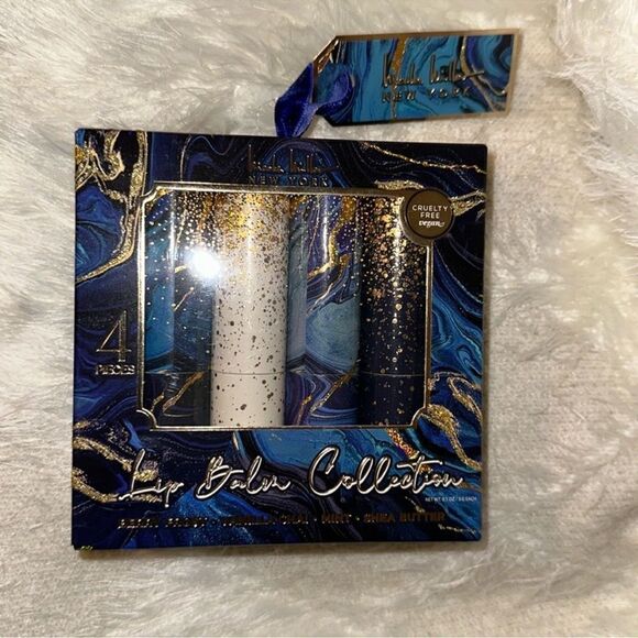 nicole miller 4 Berry Frost Vanilla Chai Mint Shea Butter Lip Balm Set - Picture 6 of 6